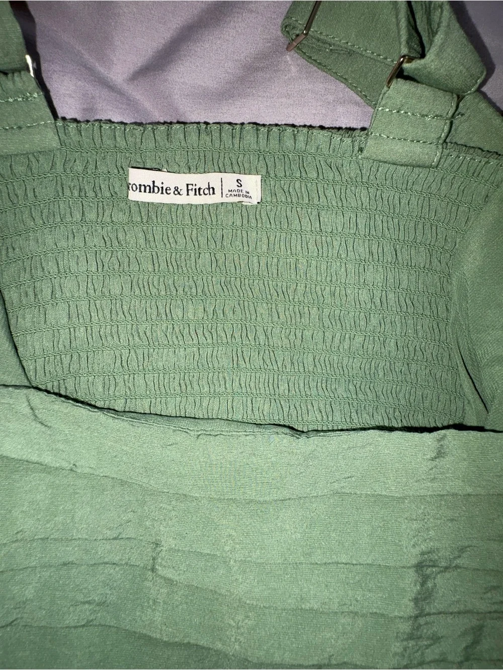 Abercrombie & Fitch Olive Green Tiered Maxi Dress